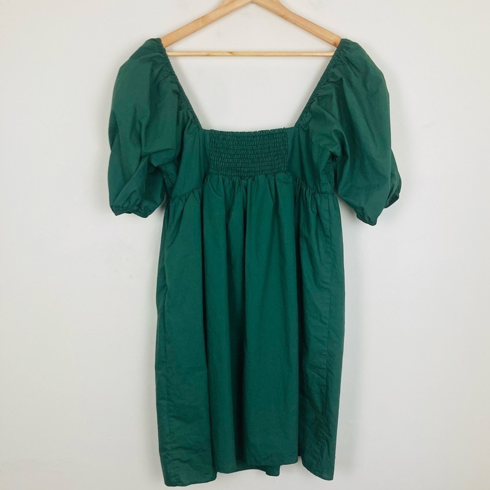 Hyacinth House emerald green puff sleeve Sasha mini dress. Size Large - Picture 7 of 10